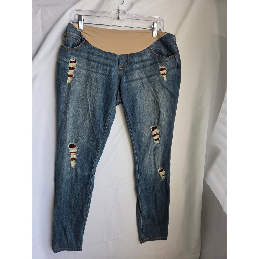 Indigo Blue Maternity Jeans Women Blue Medium Wash Skinny High Skinny